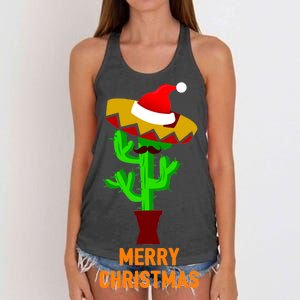 Merry Christmas Cactus Women's Knotted Racerback Tank