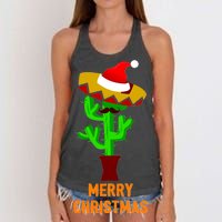 Merry Christmas Cactus Women's Knotted Racerback Tank