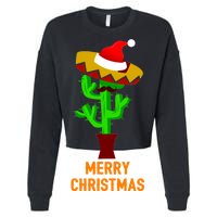 Merry Christmas Cactus Cropped Pullover Crew