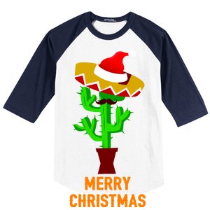 Merry Christmas Cactus Baseball Sleeve Shirt