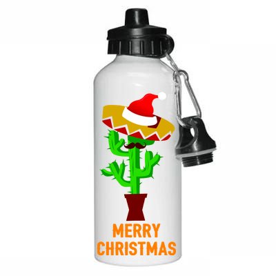 Merry Christmas Cactus Aluminum Water Bottle 