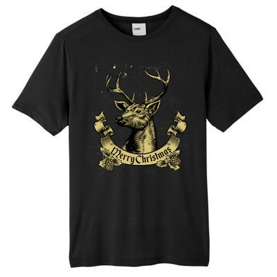 Merry Christmas Deer Tall Fusion ChromaSoft Performance T-Shirt