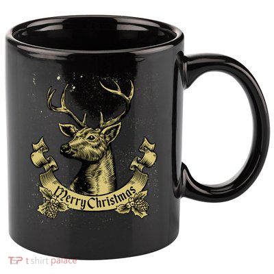 Merry Christmas Deer 11oz C Handle Ceramic Mug