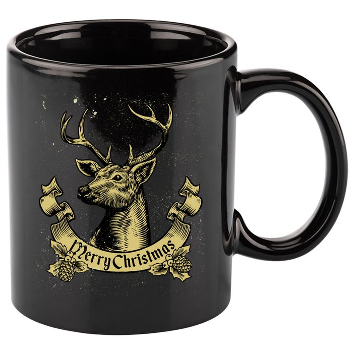 Merry Christmas Deer 11oz C Handle Ceramic Mug