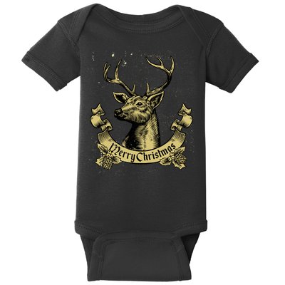 Merry Christmas Deer Baby Bodysuit