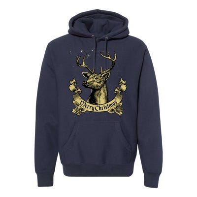 Merry Christmas Deer Premium Hoodie