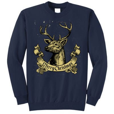 Merry Christmas Deer Tall Sweatshirt