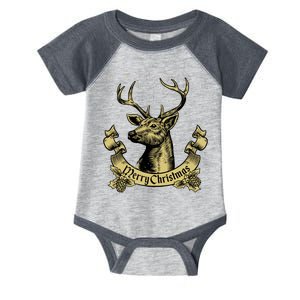 Merry Christmas Deer Infant Baby Jersey Bodysuit