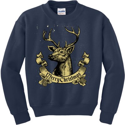 Merry Christmas Deer Kids Sweatshirt