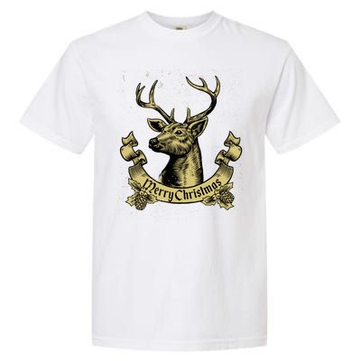 Merry Christmas Deer Garment-Dyed Heavyweight T-Shirt