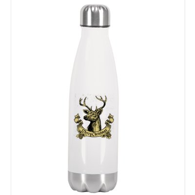 Merry Christmas Deer Stainless Steel Insulated Water Bottle