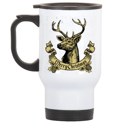 Merry Christmas Deer Stainless Steel Travel Mug