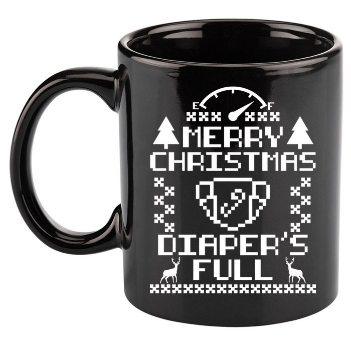 Merry Christmas Diaper's Full 11oz C Handle Ceramic Mug