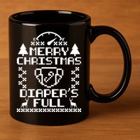 Merry Christmas Diaper's Full 11oz C Handle Ceramic Mug