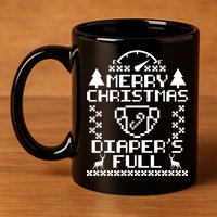 Merry Christmas Diaper's Full 11oz C Handle Ceramic Mug