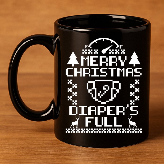 Merry Christmas Diaper's Full 11oz C Handle Ceramic Mug