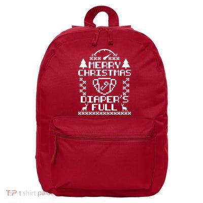 Merry Christmas Diaper's Full 16 in Basic Backpack