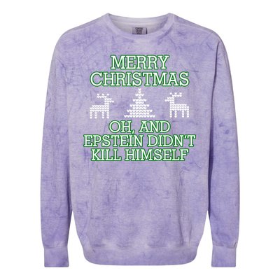 Merry Christmas Epstein Didn't Kill Himself Colorblast Crewneck Sweatshirt