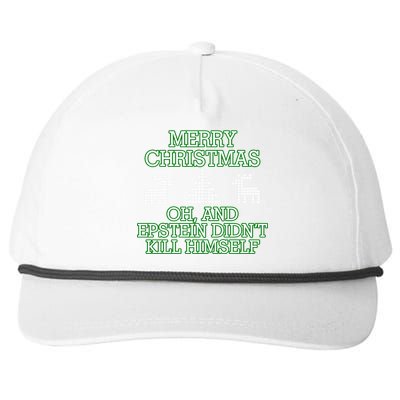 Merry Christmas Epstein Didn't Kill Himself Snapback Five-Panel Rope Hat