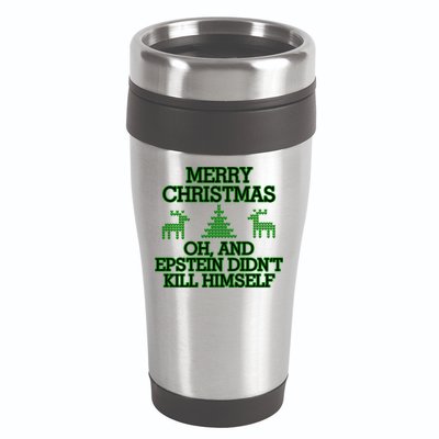 Merry Christmas Epstein Didn't Kill Himself 16oz Travel Tumbler