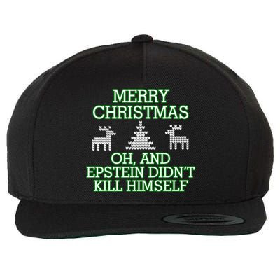 Merry Christmas Epstein Didn't Kill Himself Wool Snapback Cap