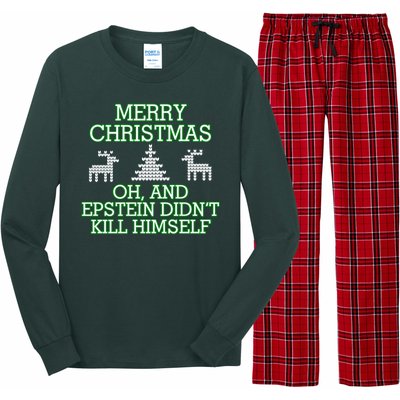 Merry Christmas Epstein Didn't Kill Himself Long Sleeve Pajama Set