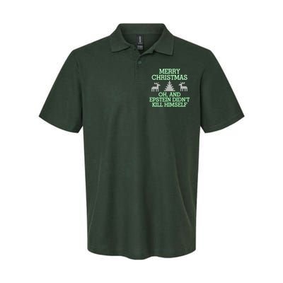 Merry Christmas Epstein Didn't Kill Himself Softstyle Adult Sport Polo