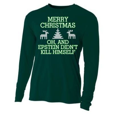 Merry Christmas Epstein Didn't Kill Himself Cooling Performance Long Sleeve Crew