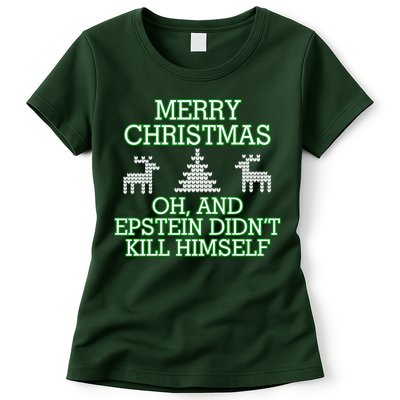 Merry Christmas Epstein Didn't Kill Himself Womens T-Shirt