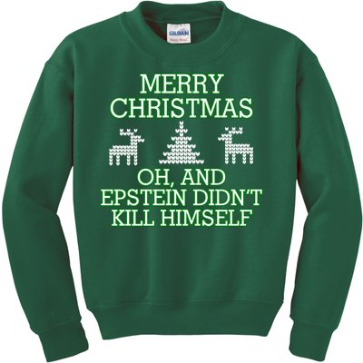 Merry Christmas Epstein Didn't Kill Himself Kids Sweatshirt