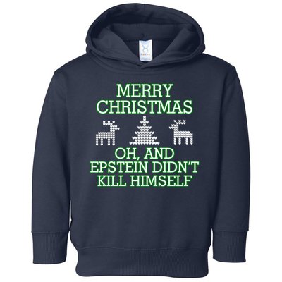 Merry Christmas Epstein Didn't Kill Himself Toddler Hoodie