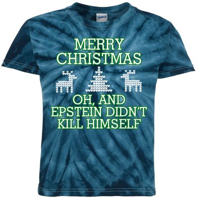 Merry Christmas Epstein Didn't Kill Himself Kids Tie-Dye T-Shirt