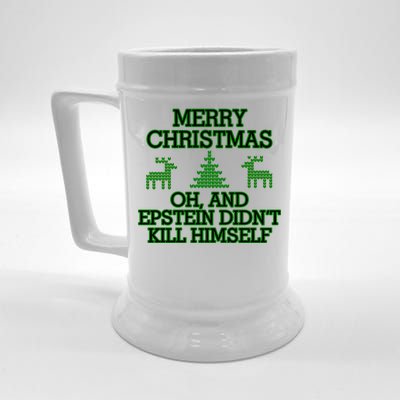 Merry Christmas Epstein Didn't Kill Himself Beer Stein