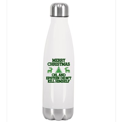 Merry Christmas Epstein Didn't Kill Himself Stainless Steel Insulated Water Bottle