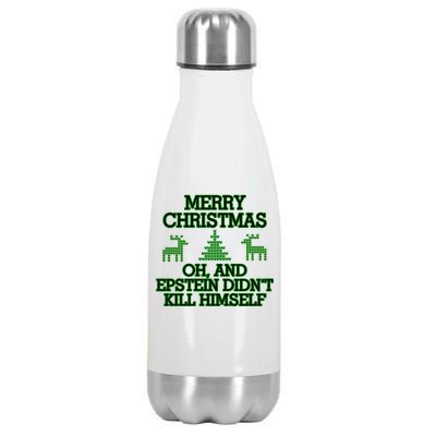 Merry Christmas Epstein Didn't Kill Himself Stainless Steel Insulated Water Bottle