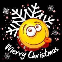Merry Christmas Funny Smiley Face Snowflake Mug