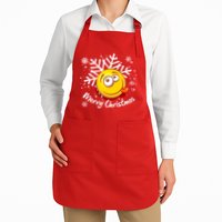 Merry Christmas Funny Smiley Face Snowflake Apron