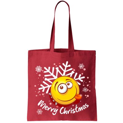 Merry Christmas Funny Smiley Face Snowflake Bag
