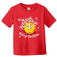 Merry Christmas Funny Smiley Face Snowflake Toddler T-Shirt