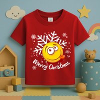 Merry Christmas Funny Smiley Face Snowflake Toddler T-Shirt