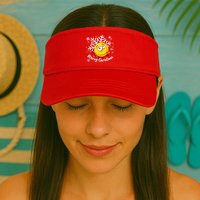 Merry Christmas Funny Smiley Face Snowflake Visor