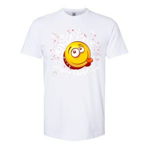 Merry Christmas Funny Smiley Face Snowflake Softstyle CVC T-Shirt