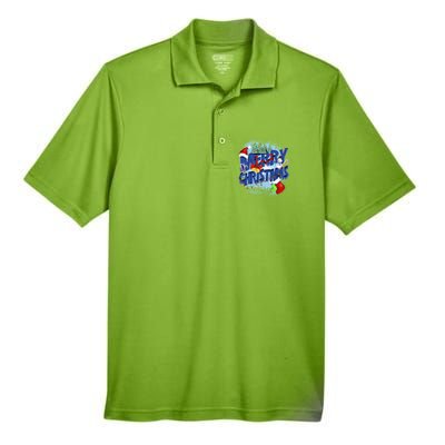 Merry Christmas Funy Holiday Logo Men's Origin Performance Piqué Polo