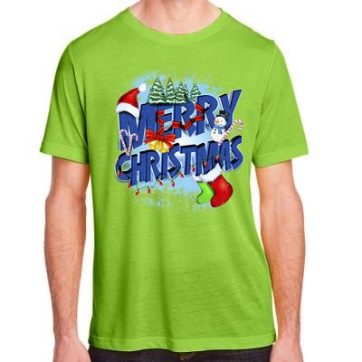 Merry Christmas Funy Holiday Logo Adult ChromaSoft Performance T-Shirt