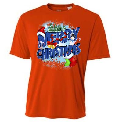 Merry Christmas Funy Holiday Logo Cooling Performance Crew T-Shirt