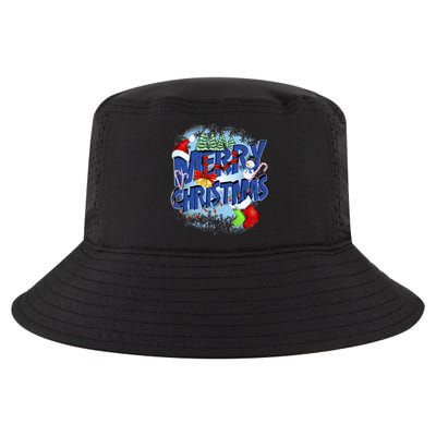 Merry Christmas Funy Holiday Logo Cool Comfort Performance Bucket Hat