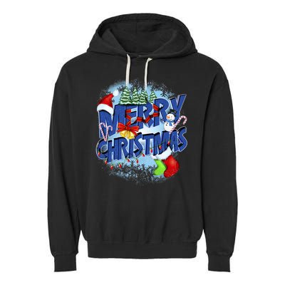 Merry Christmas Funy Holiday Logo Garment-Dyed Fleece Hoodie