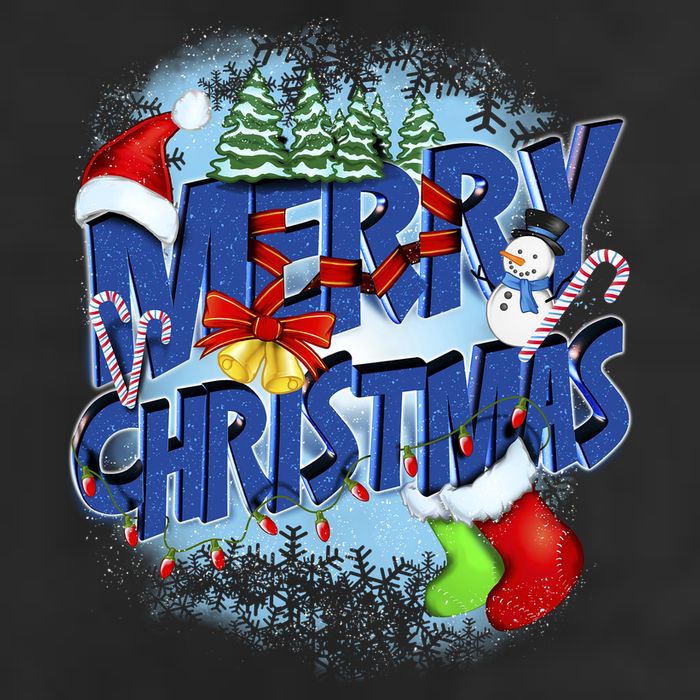Merry Christmas Funy Holiday Logo 7 Panel Mesh Trucker Snapback Hat