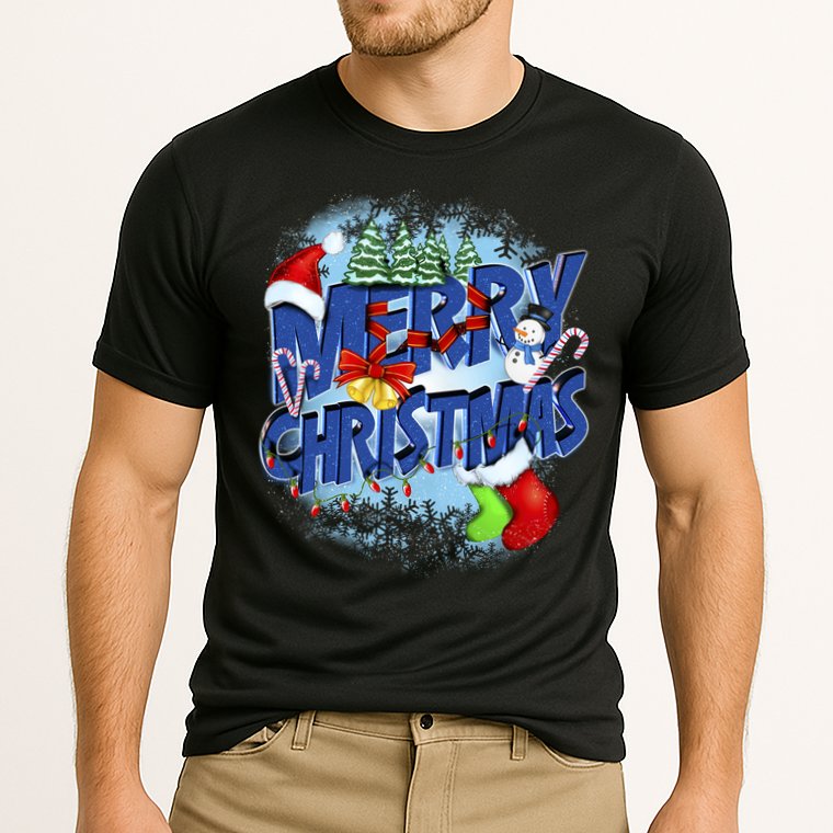 Merry Christmas Funy Holiday Logo Cooling Performance Crew T-Shirt