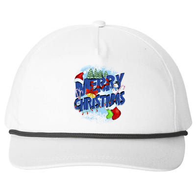 Merry Christmas Funy Holiday Logo Snapback Five-Panel Rope Hat